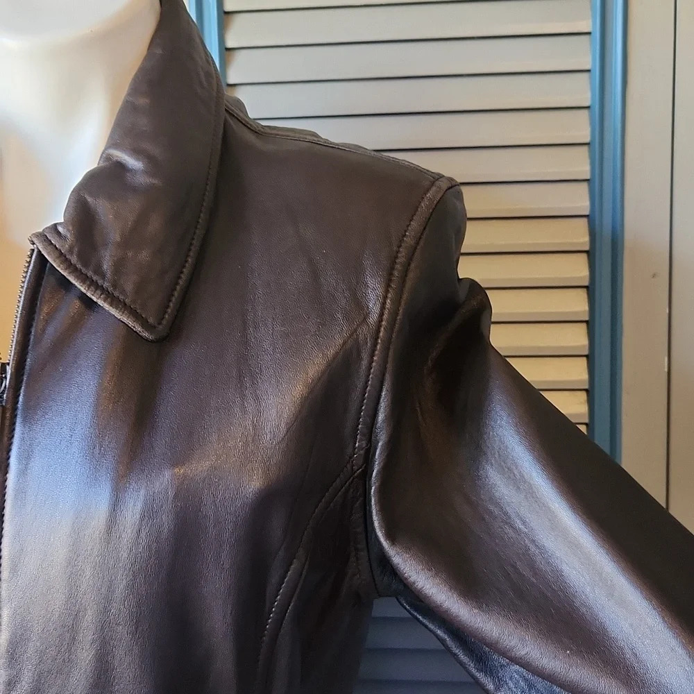Knoles & Carter Dark Brown Leather Jacket - Picture 7 of 15